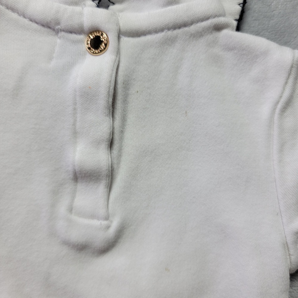 Kate Spade New York Baby Girls 3 Piece Set White Polka Dot 3M Cardigan Romper - Picture 5 of 8